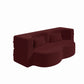 Modern Floor Sofa, With 2 Pillows, Convertible Teddy Fabric Foam Filled Bed - Furniture Home Direct