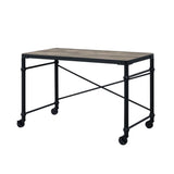 Oklarth - Rustic Writing Desk - Black / Oak - Furniture Home Direct