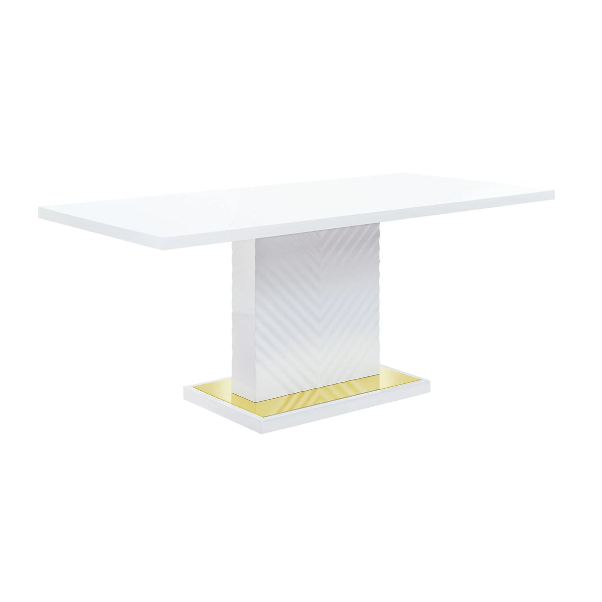Gaines - High Gloss Dining Table With Pedestal Base - Furniture Home Direct