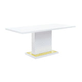 Gaines - High Gloss Dining Table With Pedestal Base - Furniture Home Direct