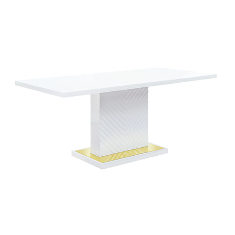 Gaines - High Gloss Dining Table With Pedestal Base - Furniture Home Direct
