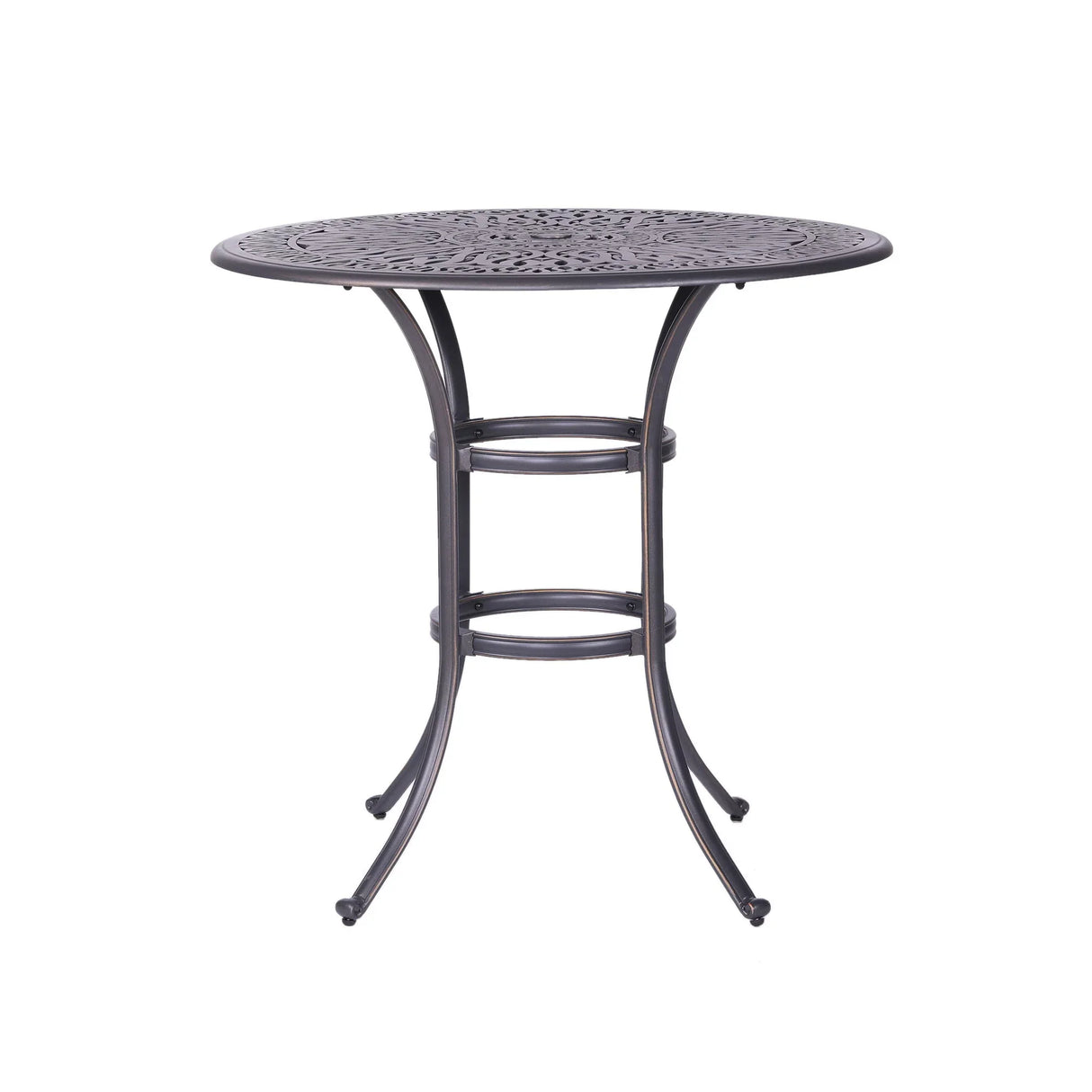 Round 42" Long Bar Height Dining Set With Cushions - Furniture Home Direct