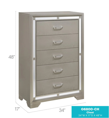 Alana - Chest - Silver Champagne - Furniture Home Direct
