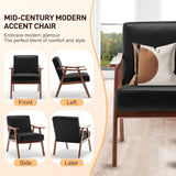 Mid Century Modern Accent Chair With Solid Wood Frame And Extra Thick Backrest - Furniture Home Direct