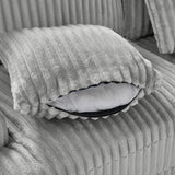 Sectional Sofa Oversized U Shaped Corduroy Fabric Gray - Furniture Home Direct