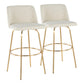 Toriano - Contemporary Fixed Height Barstool With Swivel And Round Footrest (Set of 2) - Furniture Home Direct