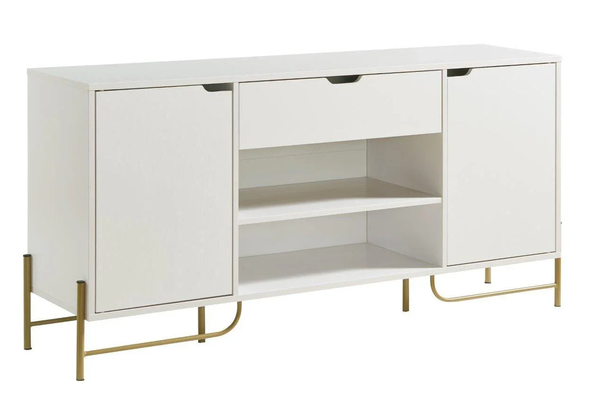 Buffet With Metal Legs With Two Door, One Drawer And Six Shelves - Furniture Home Direct