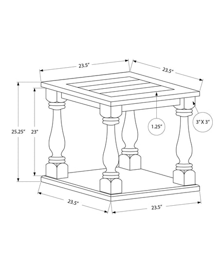 Accent Table, 2 Tier, Square, Traditional - Espresso - Furniture Home Direct