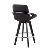 Cosmo - Contemporary Fixed Height Counter Stool With Swivel And Round Footrest (Set of 2) - Furniture Home Direct