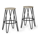 Simeon - Multifunctional Metal Stool With Wood Seat - Furniture Home Direct