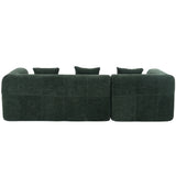 Sectional Sofa Modular Tufted Chenille Upholstery Green - Furniture Home Direct