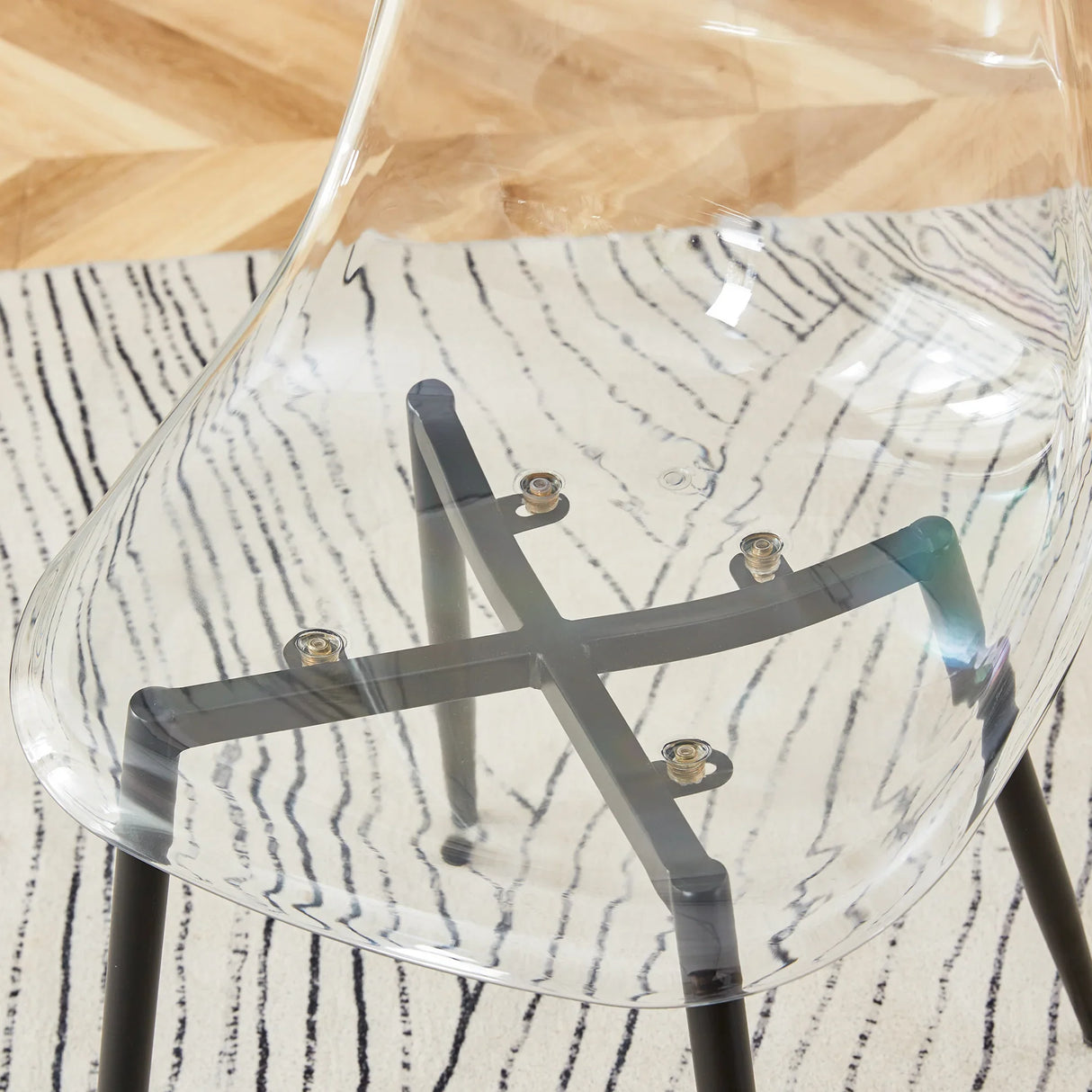 Dining Chairs Acrylic Modern Set 4 Pack Slim Clear - Furniture Home Direct