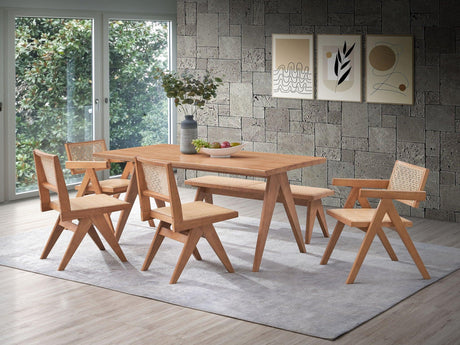 Valentina - 6 Pieces Patio Furniture Set - Rattan / Natural - Furniture Home Direct