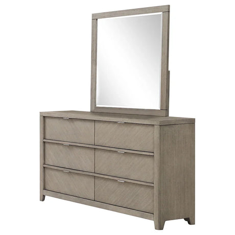 6 Drawer Dresser - Light Gray - Furniture Home Direct