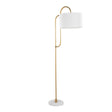 Leslie - Glam / Art Deco Floor Lamp - Gold / White - Furniture Home Direct