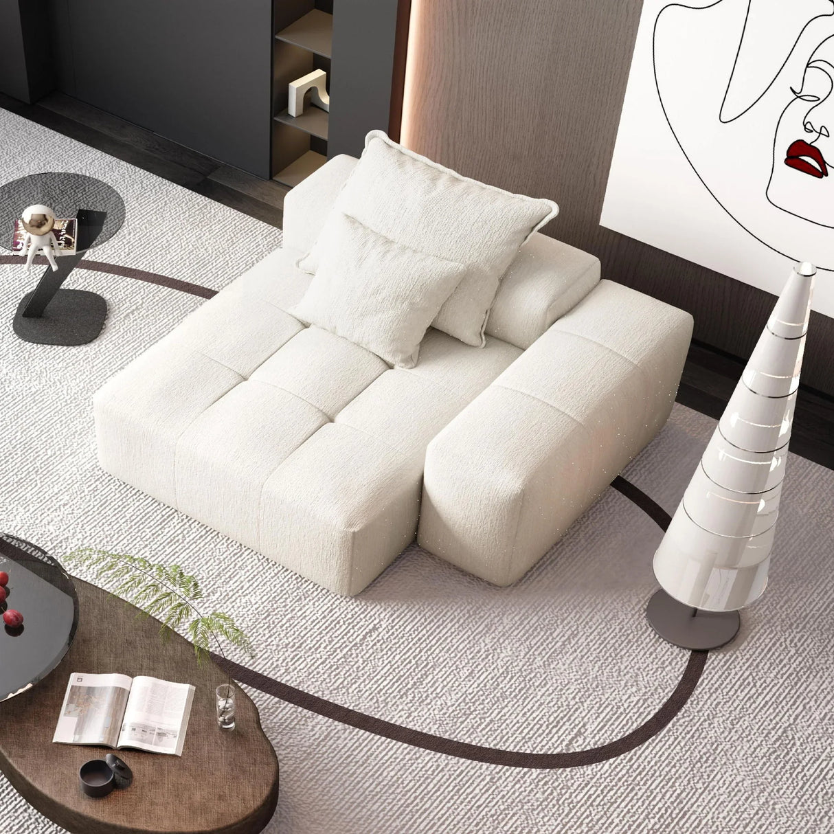 Modern Oversized Modular Sectional Sofa, Sparkling Chenille Fabric Soft Cushion Sofa With 2 Pillows - Furniture Home Direct