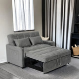 Sleeper Loveseat with Reclining Backrest - Grey - Furniture Home Direct