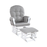 Mason - Glider And Ottoman White Wood - Furniture Home Direct