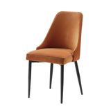 Dining Set 5 Piece Modern Table With Velvet Chairs Orange - Furniture Home Direct