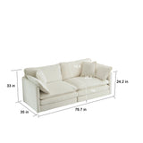 3 Piece Extra Deep Seat Living Room Set with Sofa, Love Seat and Chair - White - Furniture Home Direct