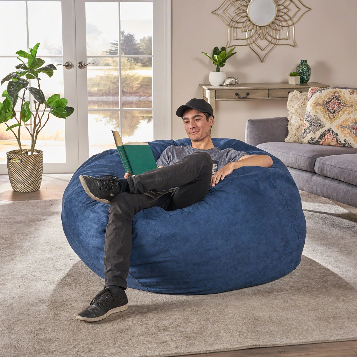 Comfortable High Density Shredded Foam Bean Bag Chair With Removable Cover - Furniture Home Direct