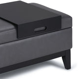 Oregon - Contemporary Storage Ottoman Bench With Tray - Furniture Home Direct