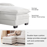 U Shaped Sectional Sofa With Console And Cupholders White - Furniture Home Direct