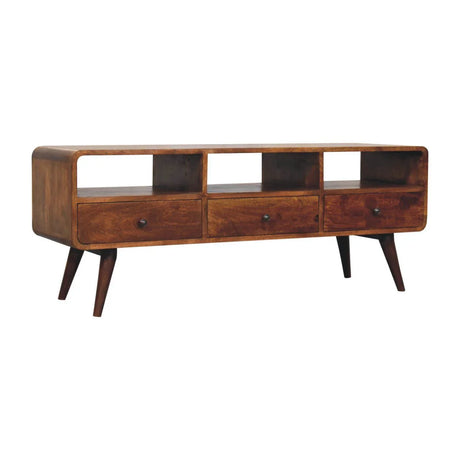Trio Curved Media Unit - Antique Bronze - Furniture Home Direct