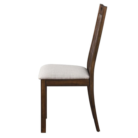 2 Pieces Set Dining Side Chair Rustic Modern Farmhouse Design Retro Design Easy To Assembly - Antique Dark Oak - Furniture Home Direct
