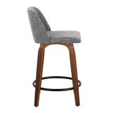 Toriano - Mid Century Modern, Fixed Height Counter Stool & Swivel And Round Footrest (Set of 2) - Furniture Home Direct
