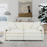 Modern Oversized Chenille Loveseat Sofa With Deep Seat And Diy Combination - Furniture Home Direct