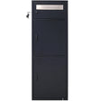 Large Steel Freestanding Floor Parcel Package Drop With Locking Letterbox Drop Mail Box With Multi Compartments - Black - Furniture Home Direct