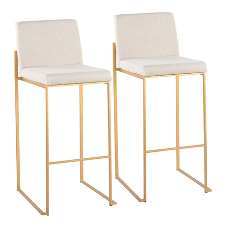 Fuji - Contemporary Design High Back Barstool (Set of 2) - Furniture Home Direct