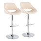 Fabrico - Contemporary Adjustable Bar Stool With Rounded T Footrest (Set of 2) - Furniture Home Direct