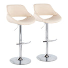 Fabrico - Contemporary Adjustable Bar Stool With Rounded T Footrest (Set of 2) - Furniture Home Direct