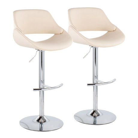 Fabrico - Contemporary Adjustable Bar Stool With Rounded T Footrest (Set of 2) - Furniture Home Direct