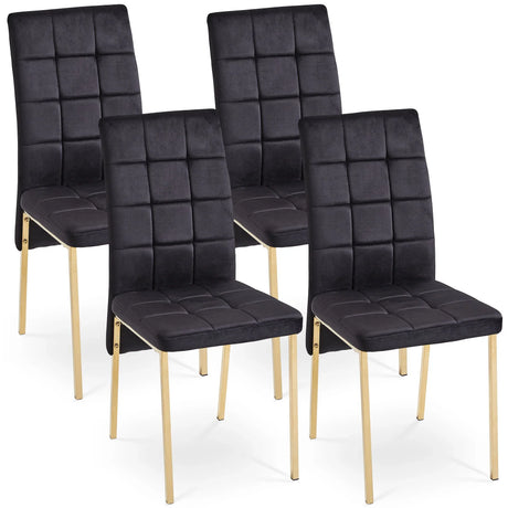 Velvet High Back Nordic Dining Chair Modern Chair With Golden Color Legs - Furniture Home Direct