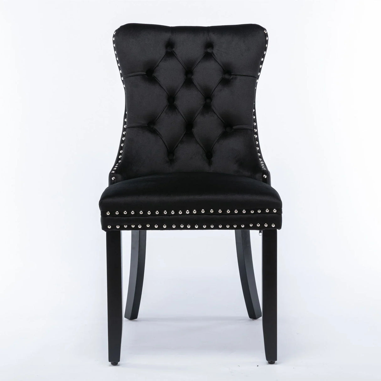 Nikki - Modern, High-End Tufted Solid Wood Contemporary Velvet Upholstered Dining Chair With Wood Legs Nailhead Trim (Set of 2) - Furniture Home Direct