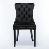 Nikki - Modern, High-End Tufted Solid Wood Contemporary Velvet Upholstered Dining Chair With Wood Legs Nailhead Trim (Set of 2) - Furniture Home Direct