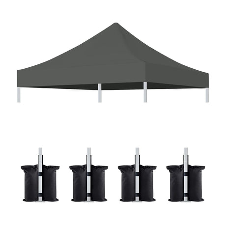 Canopy Replacement Top With 4 Pack W8 Bags, Pop Up Tent Cover Only, Frame Not Included - Furniture Home Direct