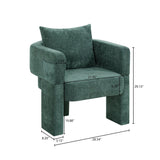 Modern 3 Leg Chenille Accent Chair With Ergonomic Arms & Removable Pillow - Furniture Home Direct