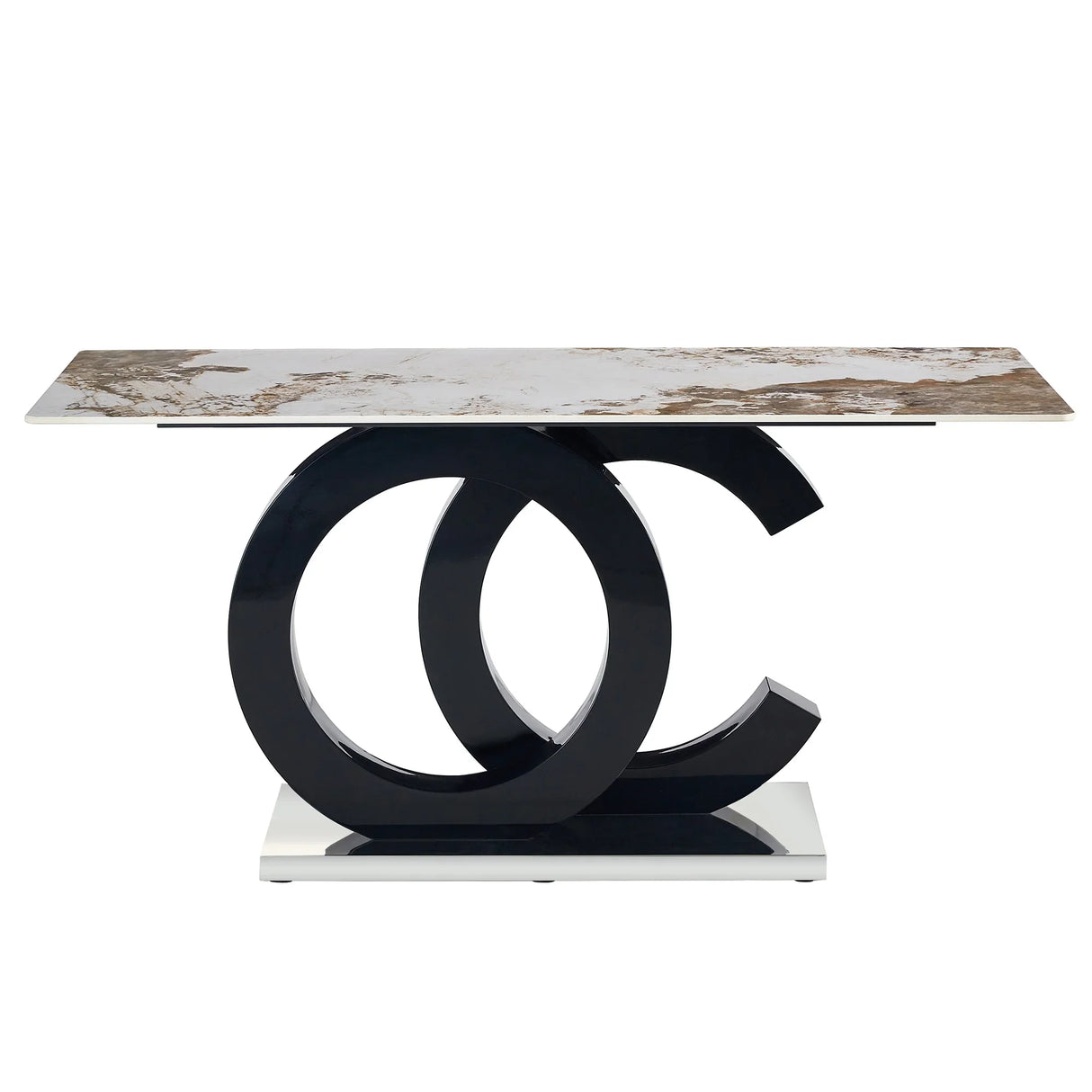 Large Rectangular Faux Marble Dining Table - Furniture Home Direct