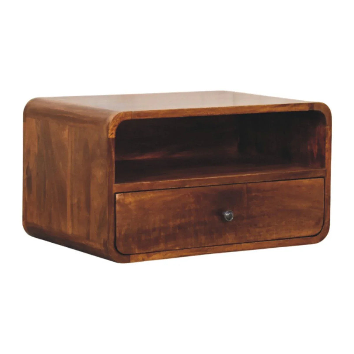 Curved Upper Slot Floating Nightstand - Furniture Home Direct