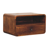 Curved Upper Slot Floating Nightstand - Furniture Home Direct