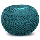 Grafton - Handcrafted Velvet Round Pouf - Furniture Home Direct