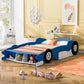 Race Car-Shaped Platform Bed With Wheels - Furniture Home Direct