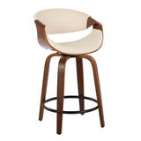 Symphony - Mid Century Modern Fixed Height Counter Stool With Swivel With Round Footrest (Set of 2) - Furniture Home Direct