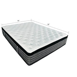 Premium 14" Queen Size Hybrid Mattress In A Box Plush Gel Memory Foam Top With Cooling Technology - Gray / White - Furniture Home Direct