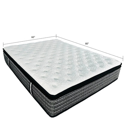 Premium 14" Queen Size Hybrid Mattress In A Box Plush Gel Memory Foam Top With Cooling Technology - Gray / White - Furniture Home Direct