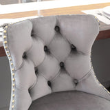 Bar Stools Velvet Upholstered Swivel Backed Set Of 2 Gray - Furniture Home Direct
